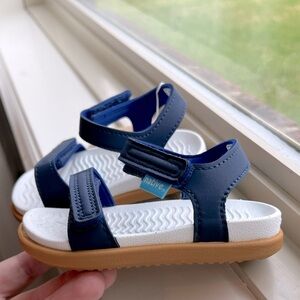 Native Shoes - Boy - Size C5 - Regatta Blue - Shell White - Toffee Brown